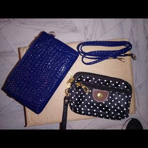 💙Blue Croc Clutch, with wristlet💙